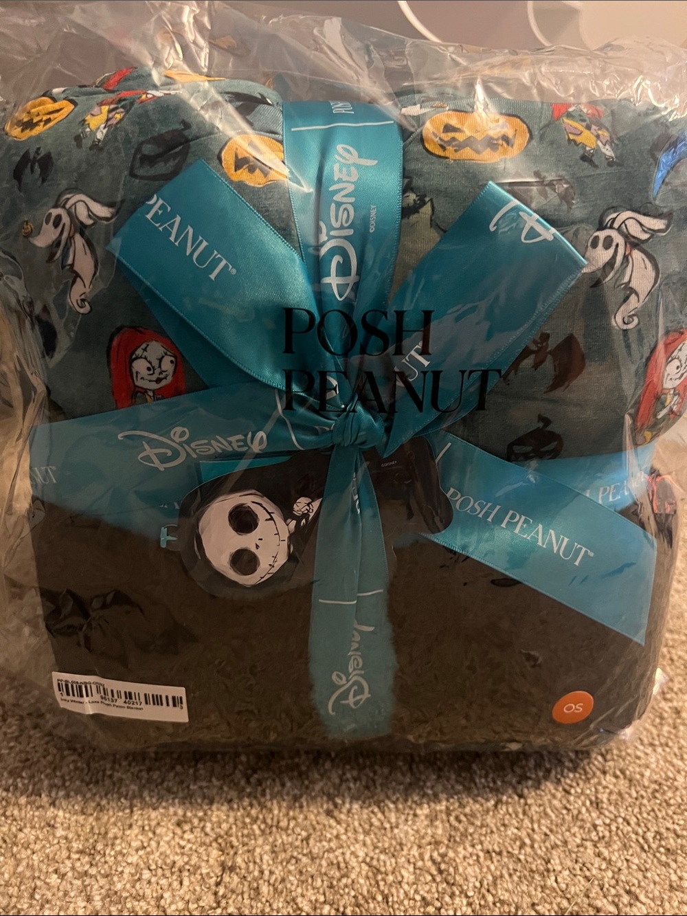 Posh Peanut Teal & Black Disney Nightmare Before Christmas Blanket